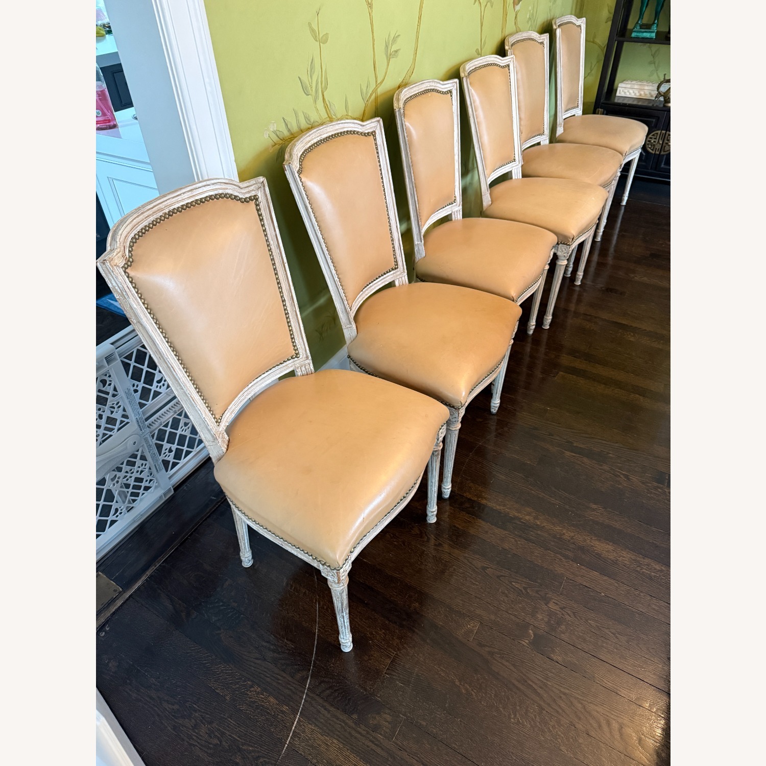 Vintage/Antique White Wood Dining Chairs - image-3