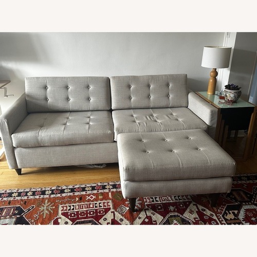 Used Joybird Eliot Light Gray Fabric 2 Piece Sectional for sale on AptDeco