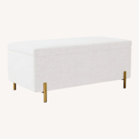 West Elm Mod White Boucle Bench