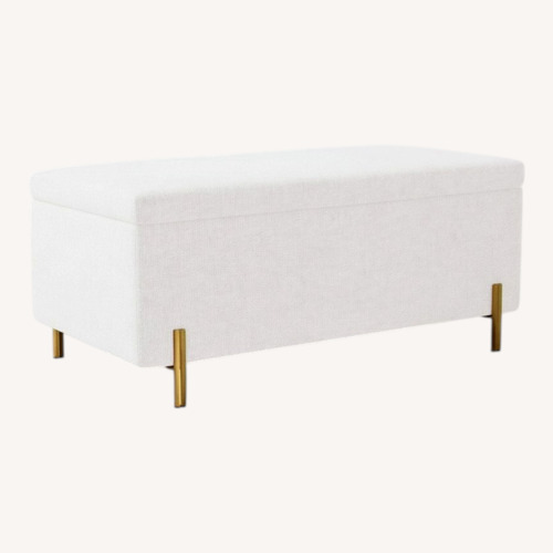 Used West Elm Mod White Boucle Bench for sale on AptDeco