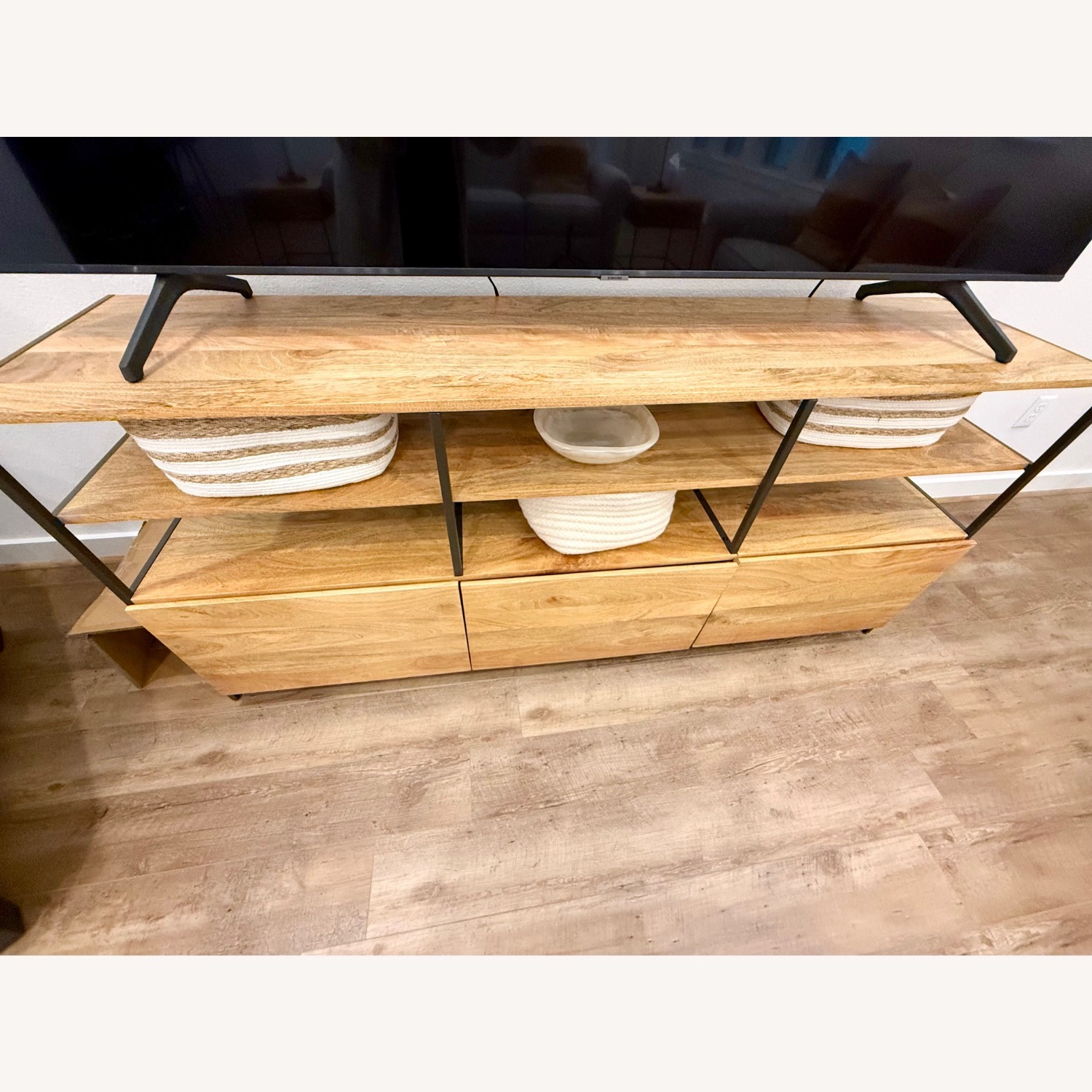 West Elm Industrial Orange Media Storage - image-3