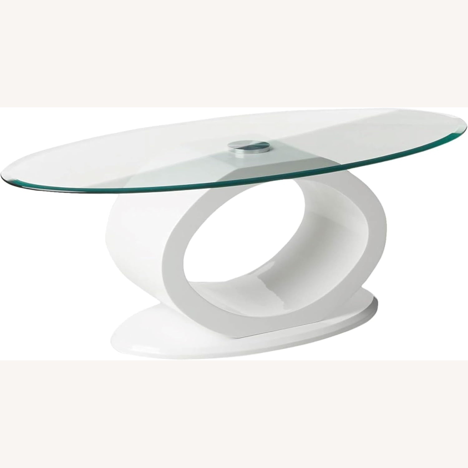 Mid Century Modern Oval Glass Coffee Table  - image-4