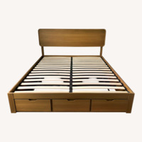 Light Brown Wood King Bed