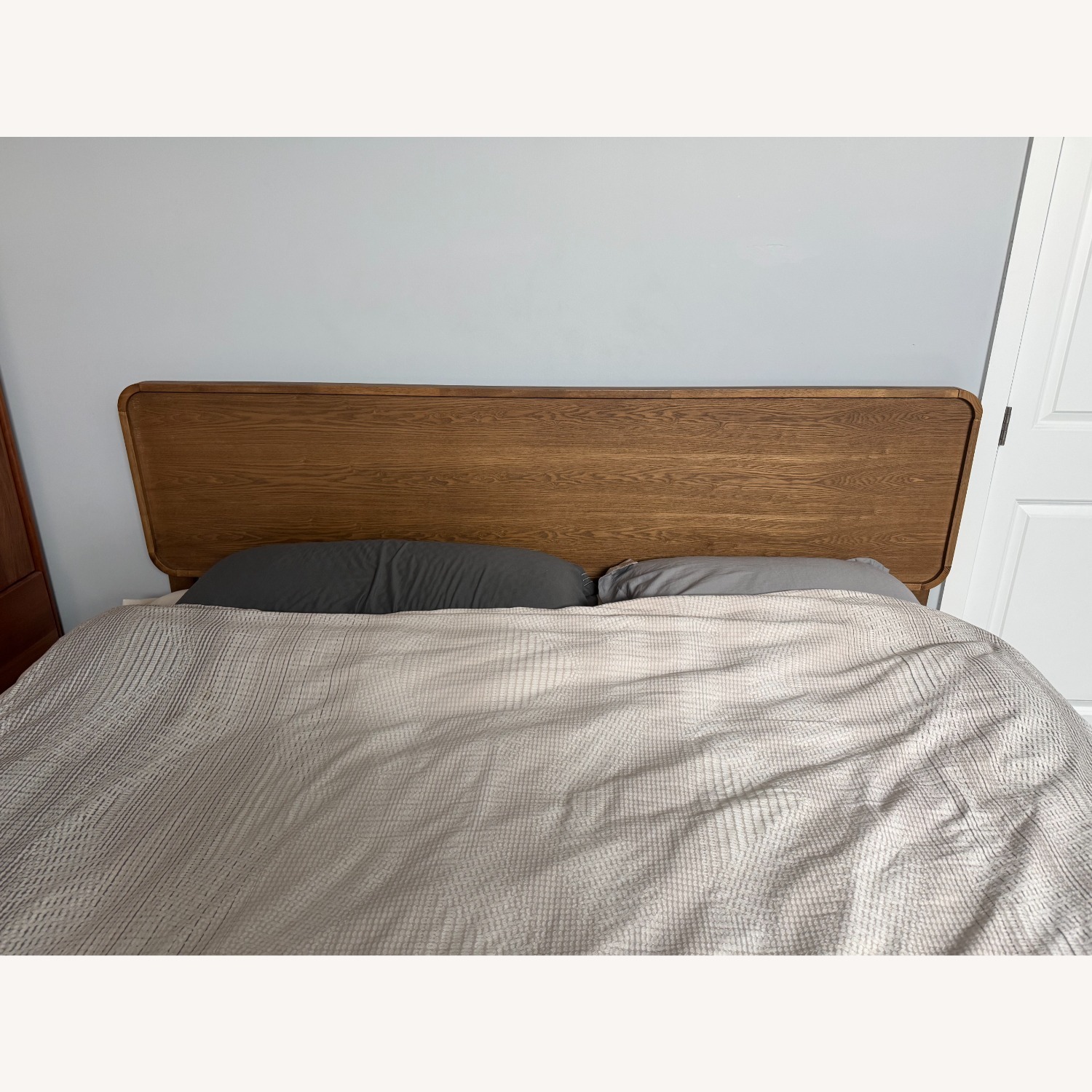 Light Brown Wood King Bed - image-1