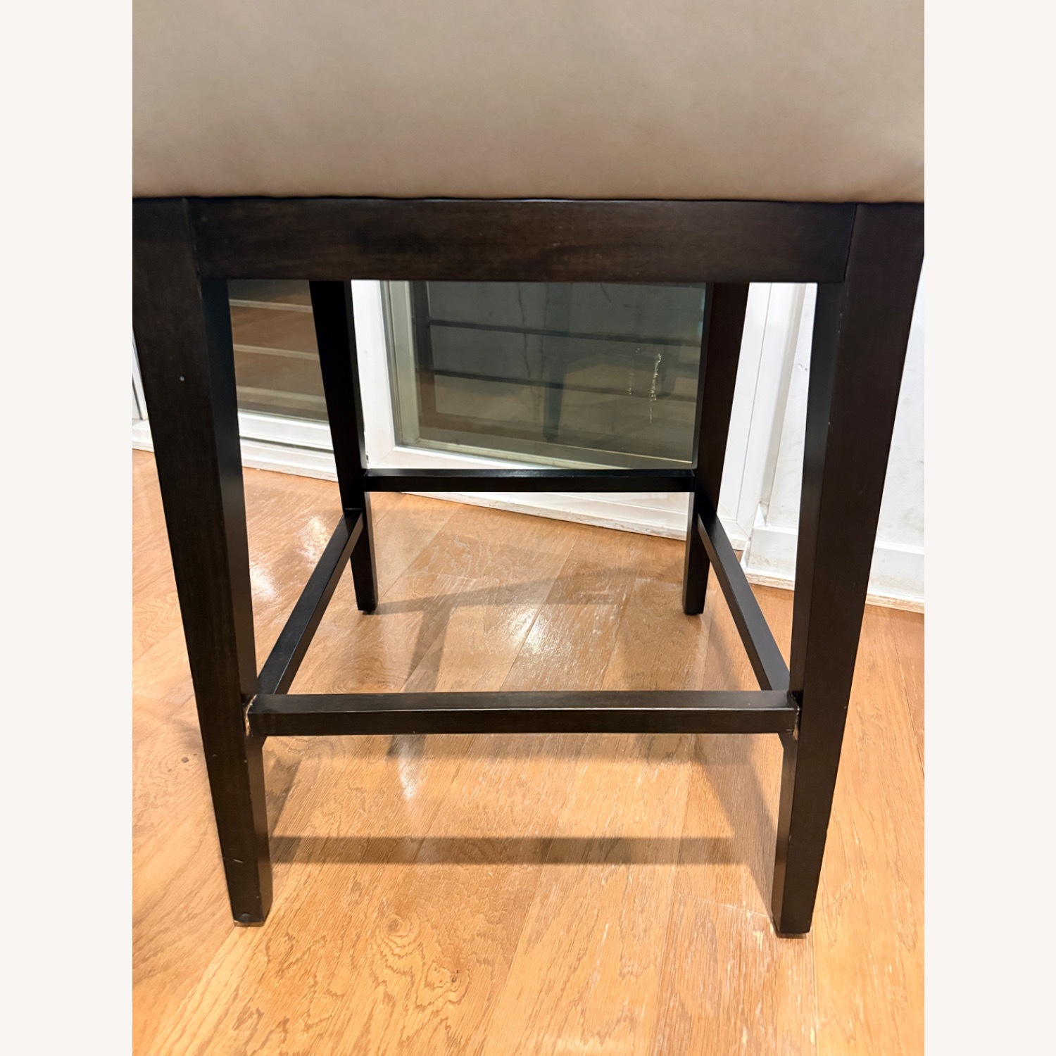 West Elm Dark Gray Leather Stool - image-4