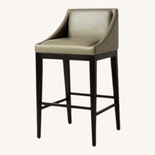 Used West Elm Dark Gray Leather Stool for sale on AptDeco