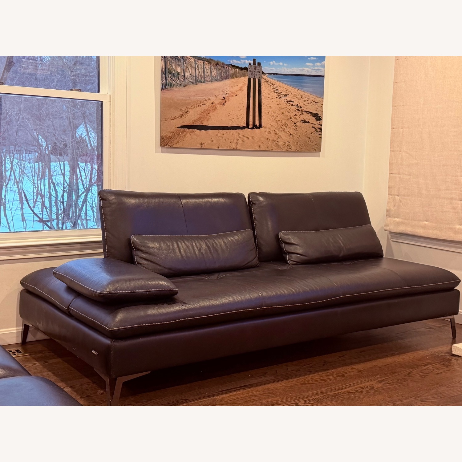 Roche Bobois Black Leather 3+ Piece Sectional - image-7