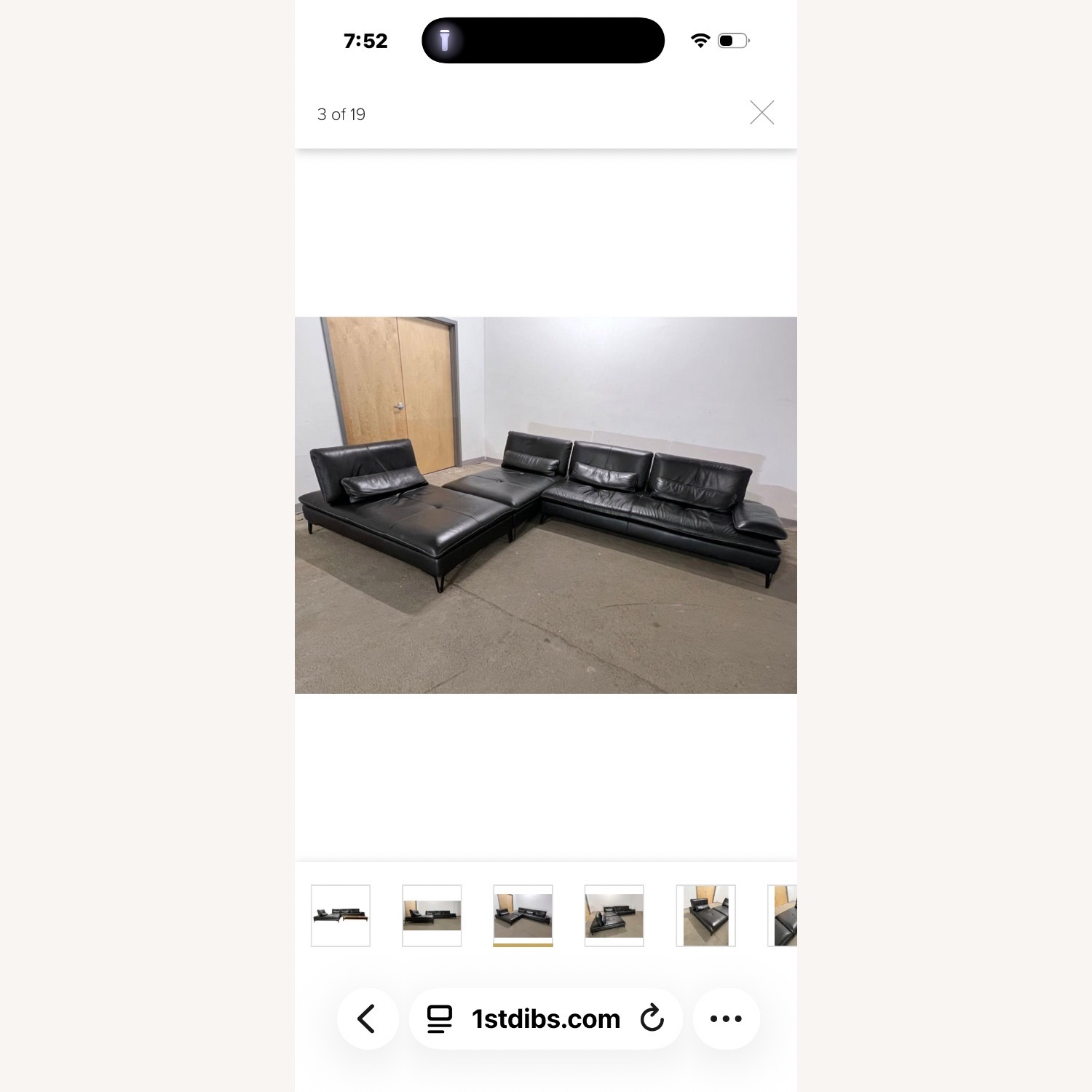 Roche Bobois Black Leather 3+ Piece Sectional - image-2