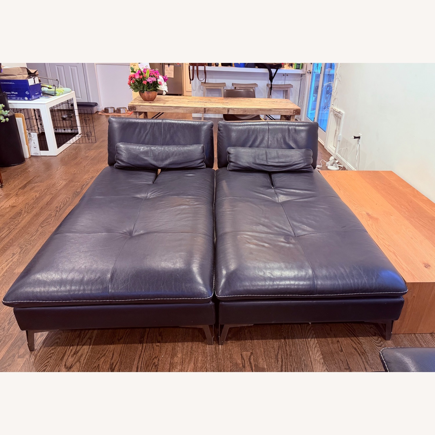 Roche Bobois Black Leather 3+ Piece Sectional - image-5