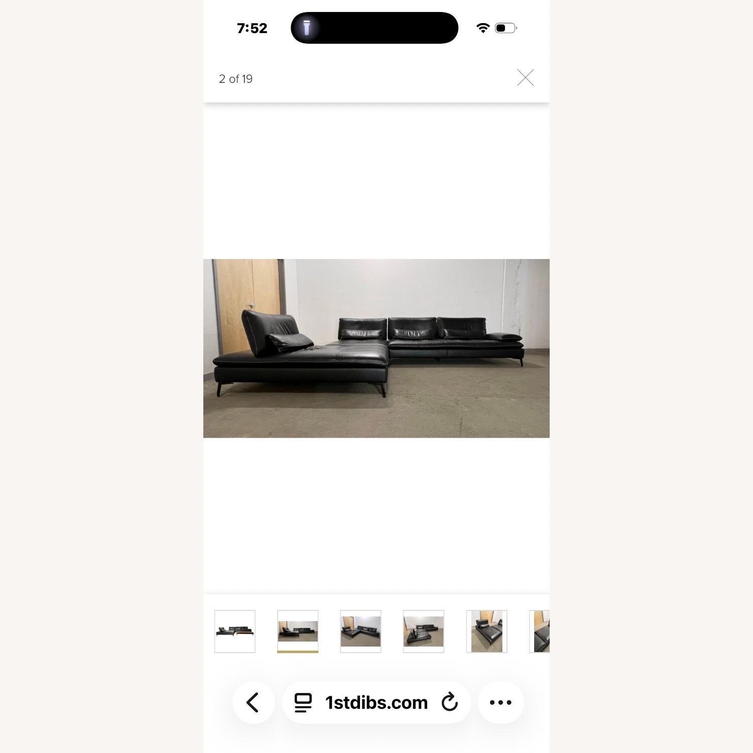 Roche Bobois Black Leather 3+ Piece Sectional - image-3