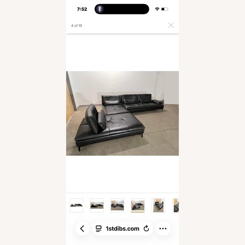 Used Roche Bobois Black Leather 3+ Piece Sectional for sale on AptDeco