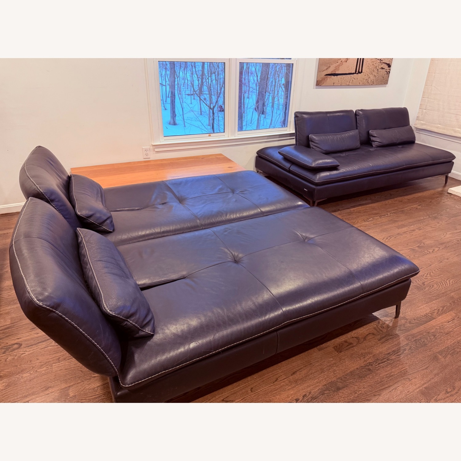 Roche Bobois Black Leather 3+ Piece Sectional - image-4