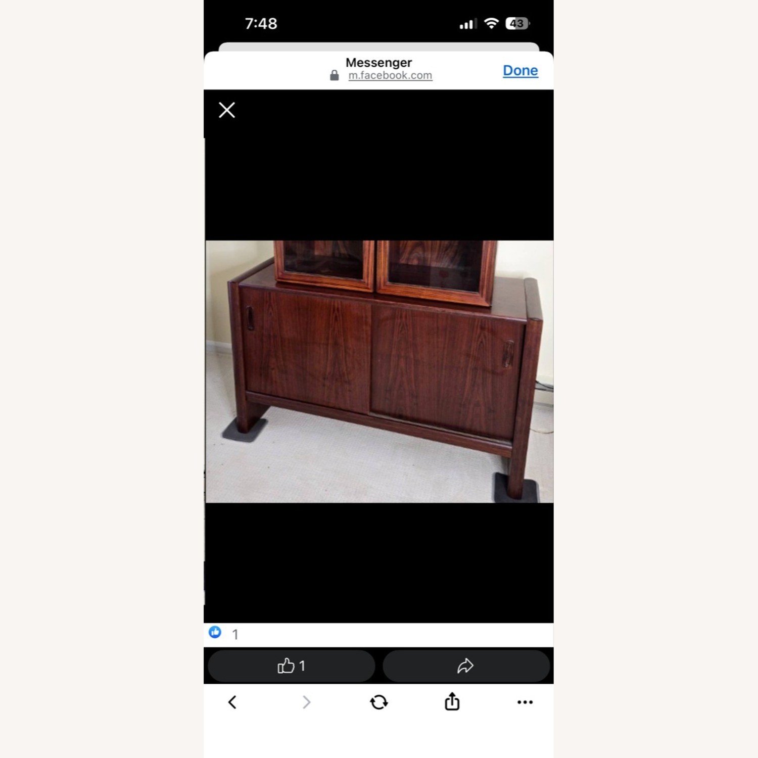 Vintage/Antique Dark Brown Wood Sideboard - image-1