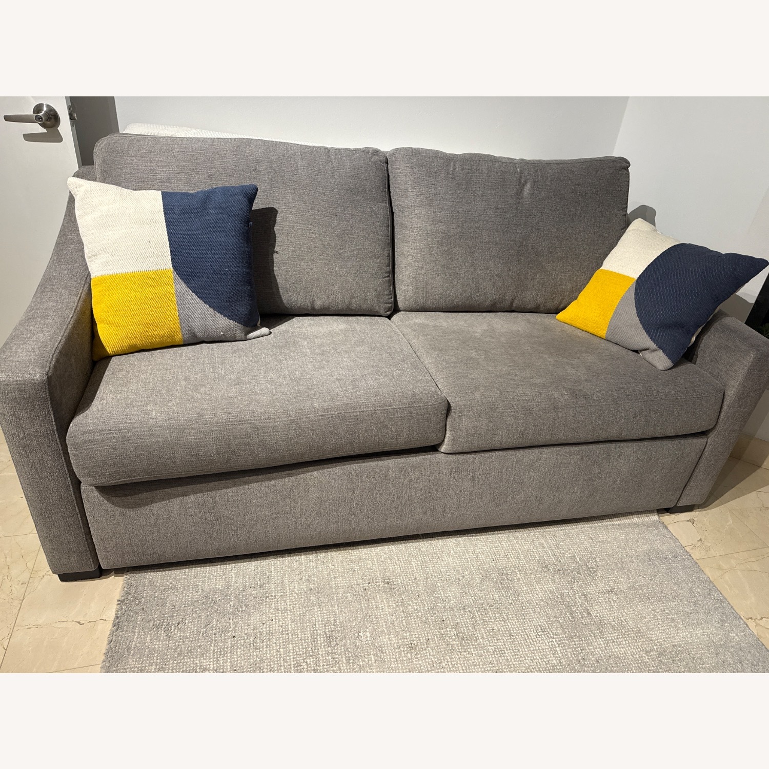 Crate & Barrel Light Gray Fabric Sleeper Sofa - image-1