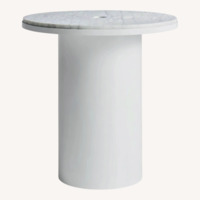 Blu Dot Plateau White Marble Side Tables
