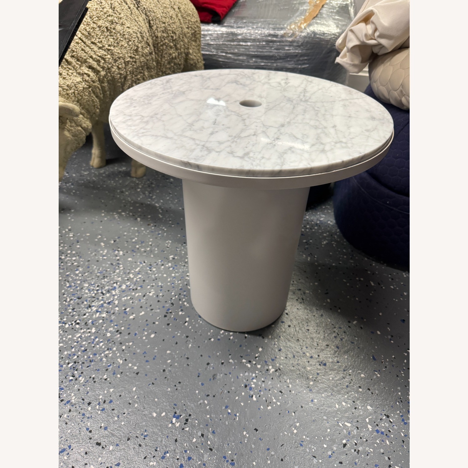 Blu Dot Plateau White Marble Side Tables - image-1