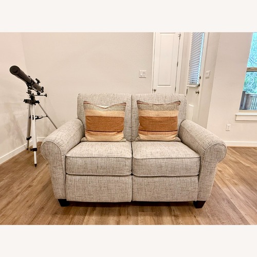 Used La-Z-Boy Light Gray Fabric  Recliner Loveseat for sale on AptDeco