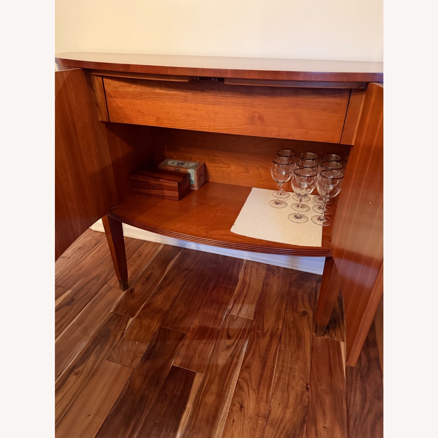 Ethan Allen Dark Brown Wood Sideboard - image-3