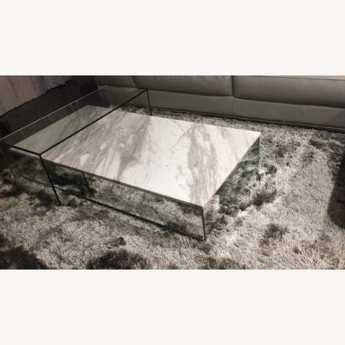 Used Modani Lucio White Marble Coffee Table for sale on AptDeco