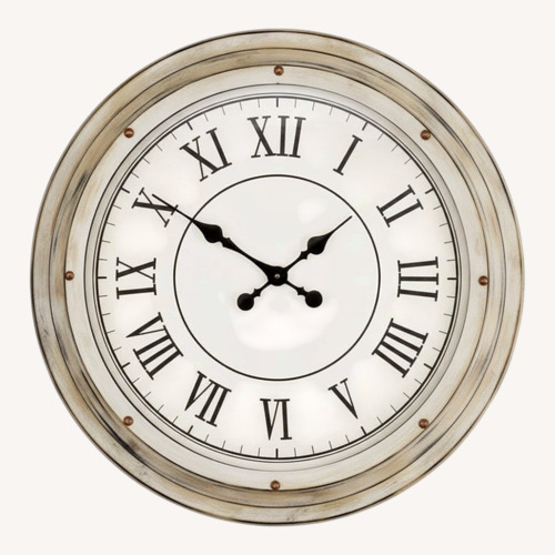 Used Pottery Barn White Station Clock for sale on AptDeco