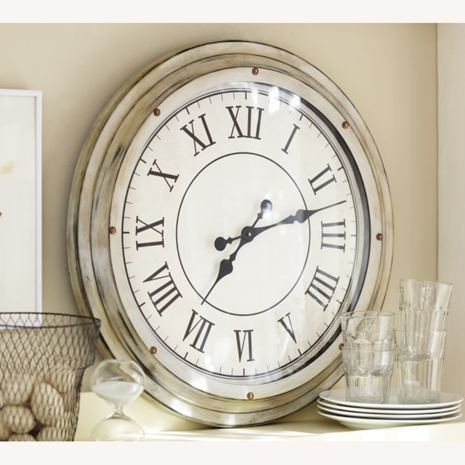 Pottery Barn White Station Clock - image-4