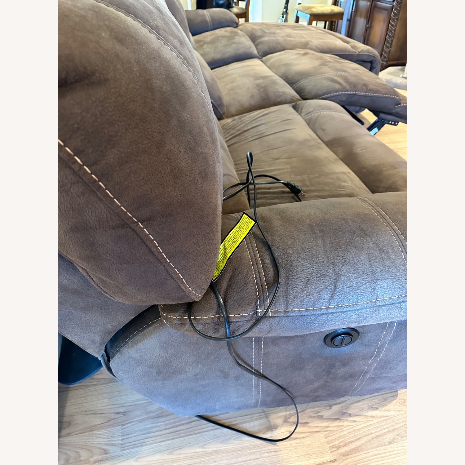 Furniture Row Dark Brown Fabric 3+ Seater Sofa - image-3