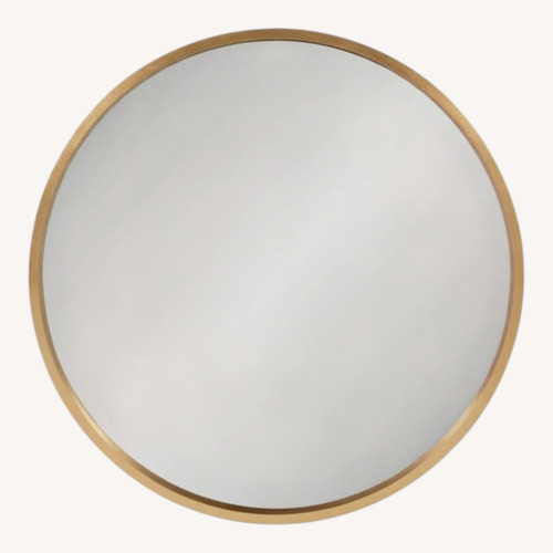 Used Pottery Barn Gold Round Mirror 21.6” Diameter for sale on AptDeco