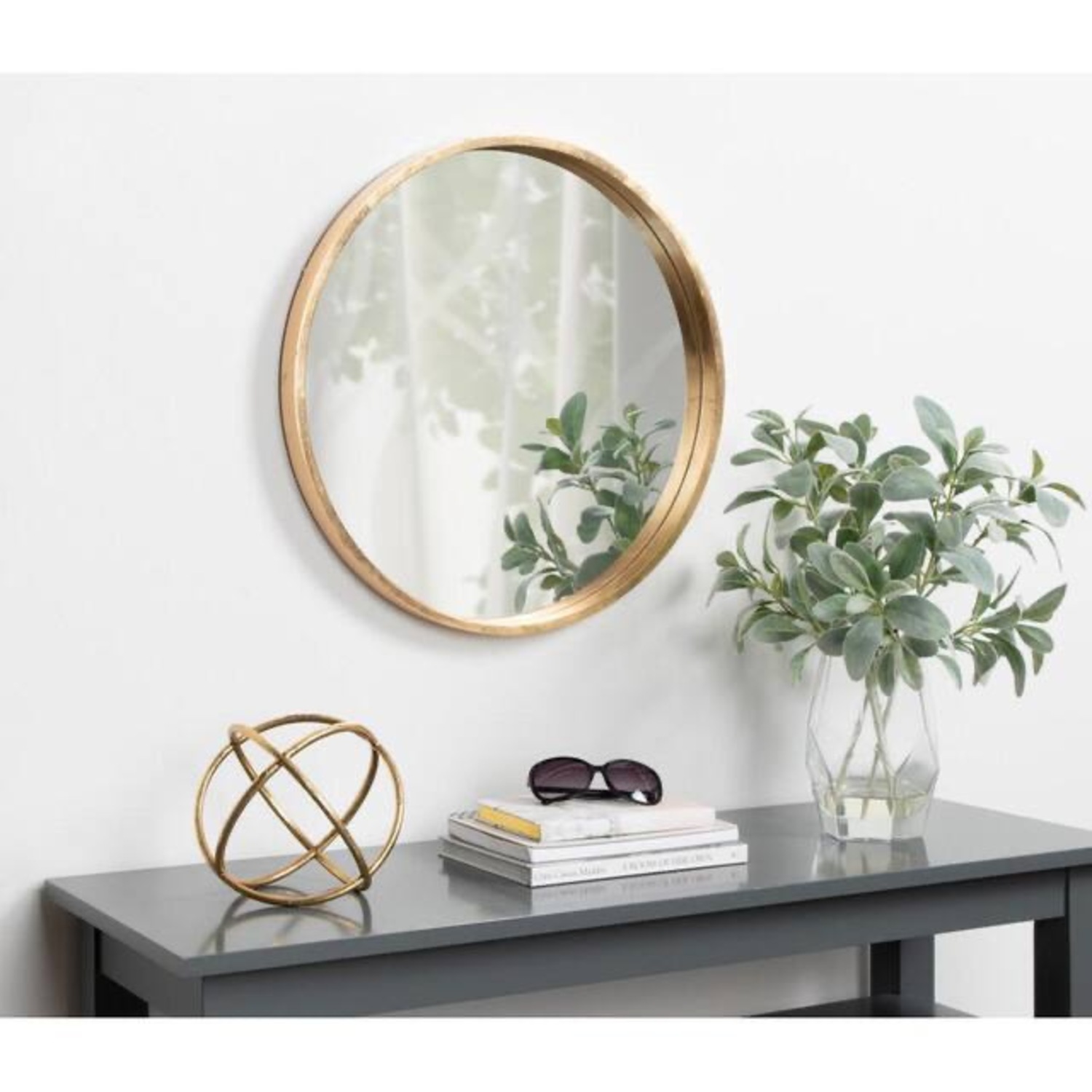 Pottery Barn Gold Round Mirror 21.6” Diameter - image-7