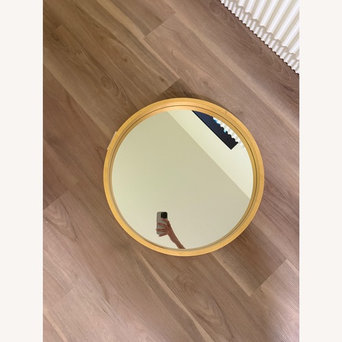 Used Pottery Barn Gold Round Mirror 21.6” Diameter for sale on AptDeco