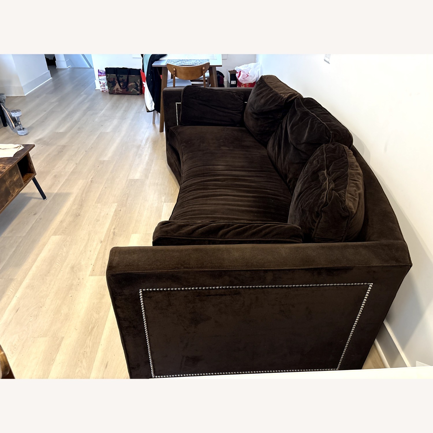 Casual Living Dark Brown Fabric 3+ Seater Sofa - image-3