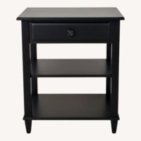 Ethan Allen Black Wood Nightstand