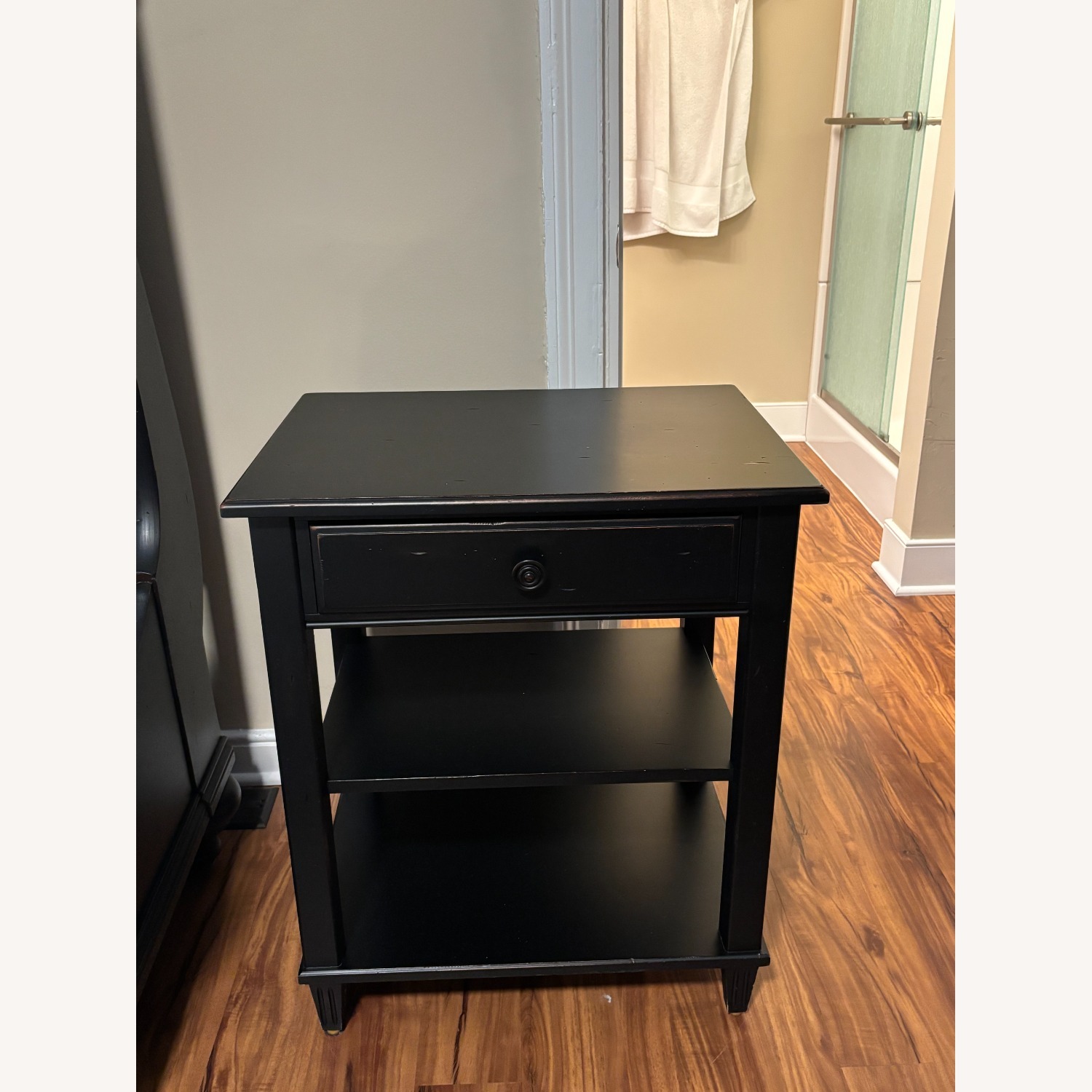 Ethan Allen Black Wood Nightstand - image-1