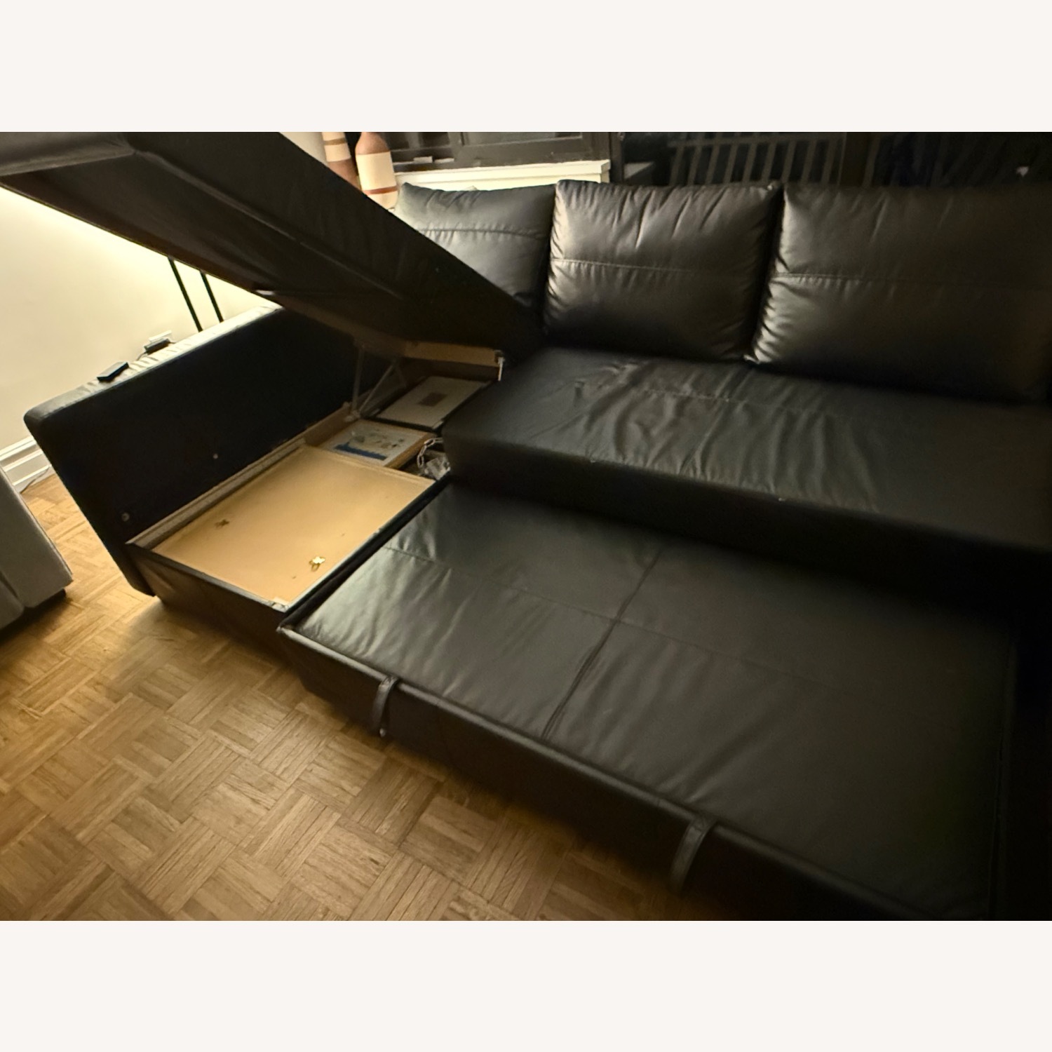 IKEA Black Sleeper Sofa - image-2