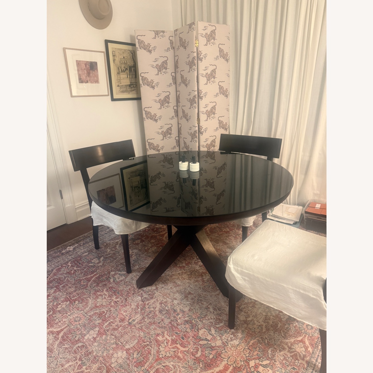 Restoration Hardware Black 1960s French X-Base Round Dining Table - image-2