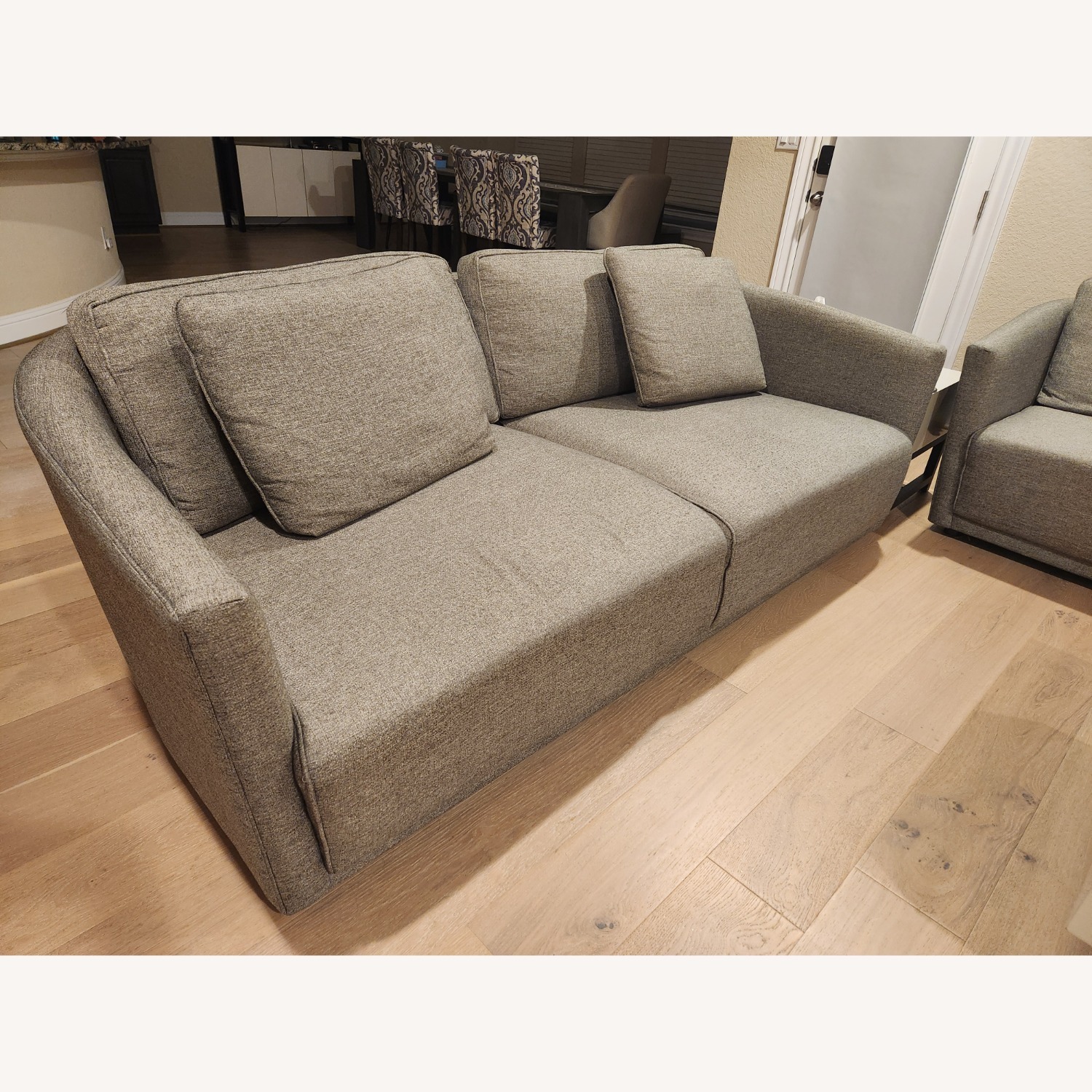 Light Gray Fabric 2 Seater Sofa - image-2