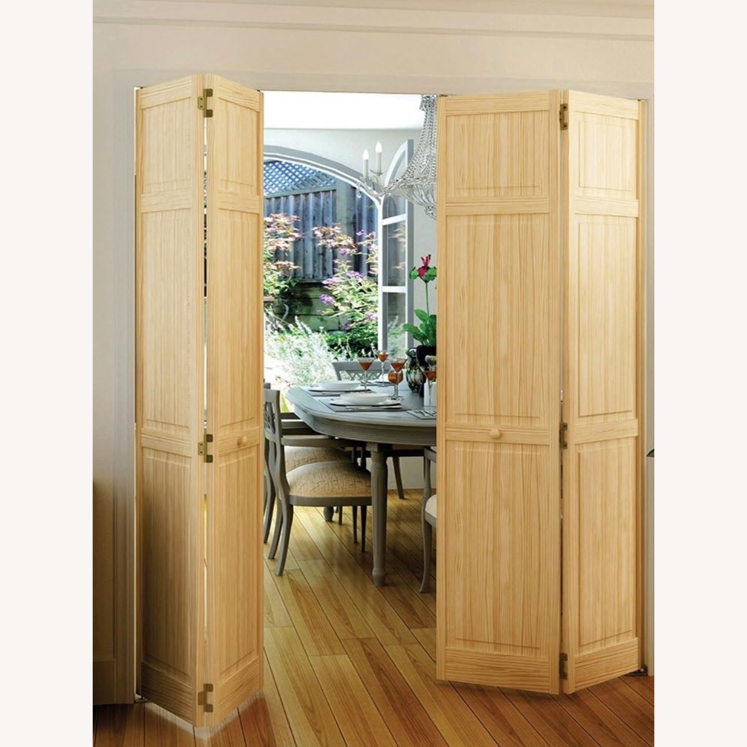 Natural Wood Room Divider - image-1