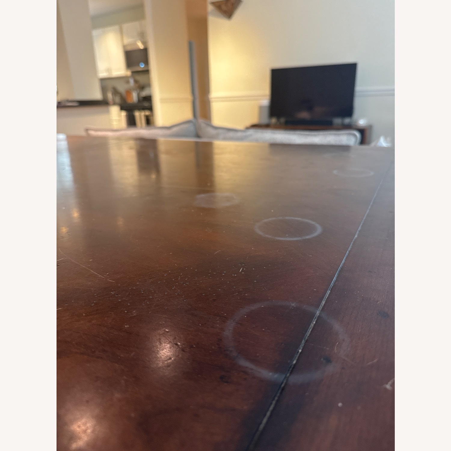 Vintage Dark Brown Solid Wood Dining Table - image-4