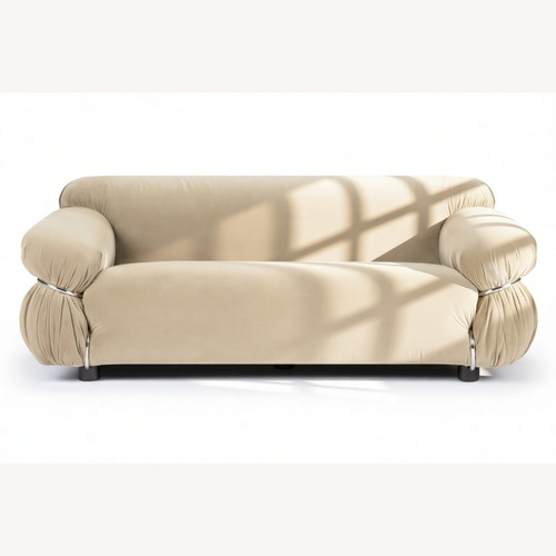Used Tacchini The Sesann Natural Suede Loveseat for sale on AptDeco