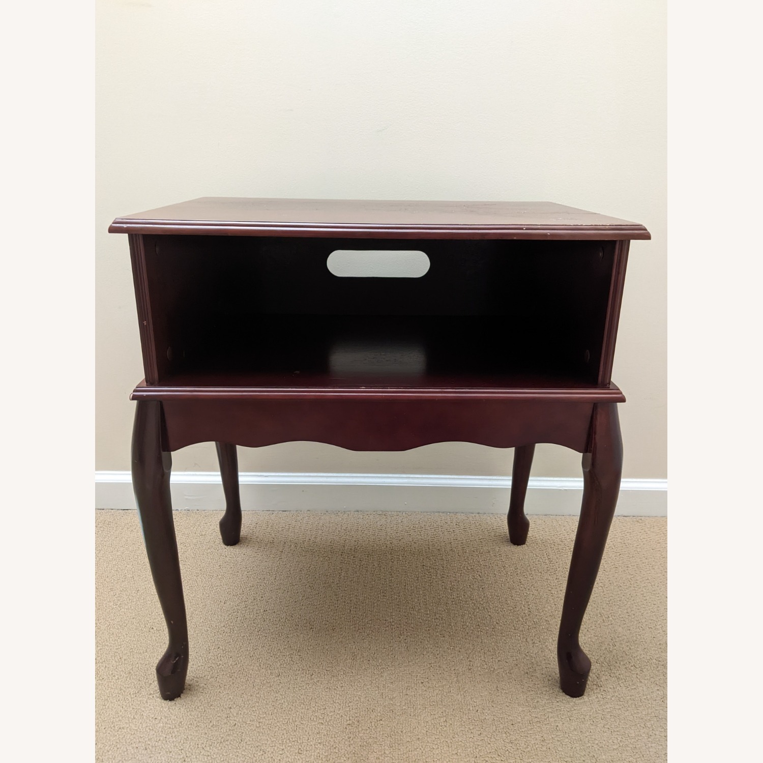 Burgundy Wood Side Table - image-1