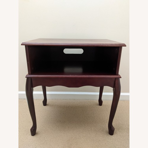 Used Burgundy Wood Side Table for sale on AptDeco