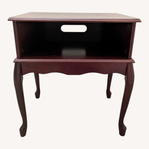 Used Burgundy Wood Side Table for sale on AptDeco