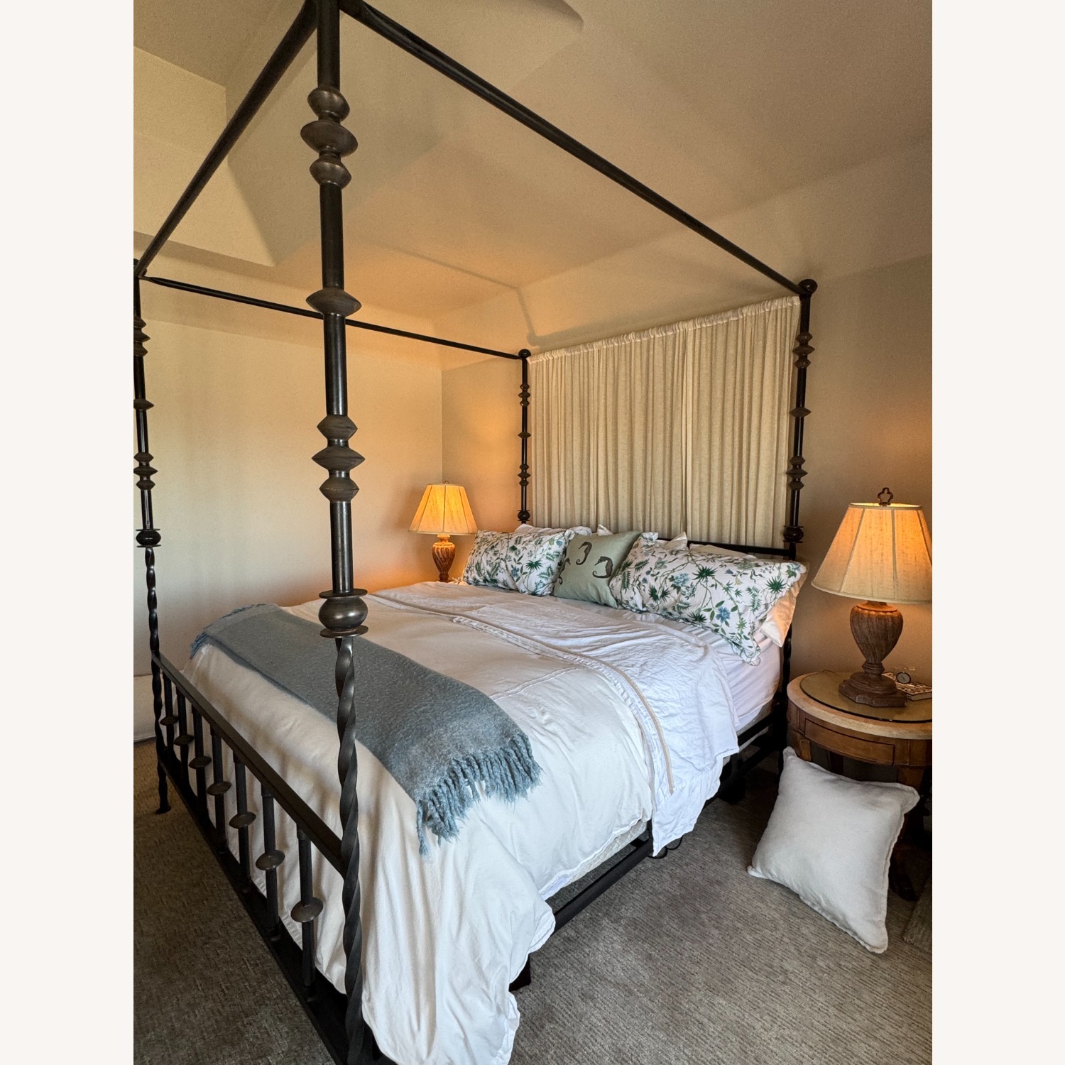 Kreiss Canopy Black Iron King Bed - image-1