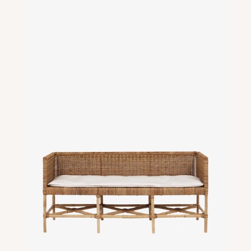 Used McGee and Co Odelia Natural Wicker Bench for sale on AptDeco