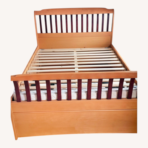 Used Ragassi Wood Full Bed with Trundle for sale on AptDeco