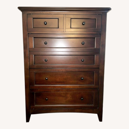 Used Raymour & Flanigan Keystone Dark Brown Wood Dresser for sale on AptDeco
