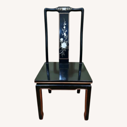 Used Oriental Furnishings Black Wood Dining Chairs for sale on AptDeco