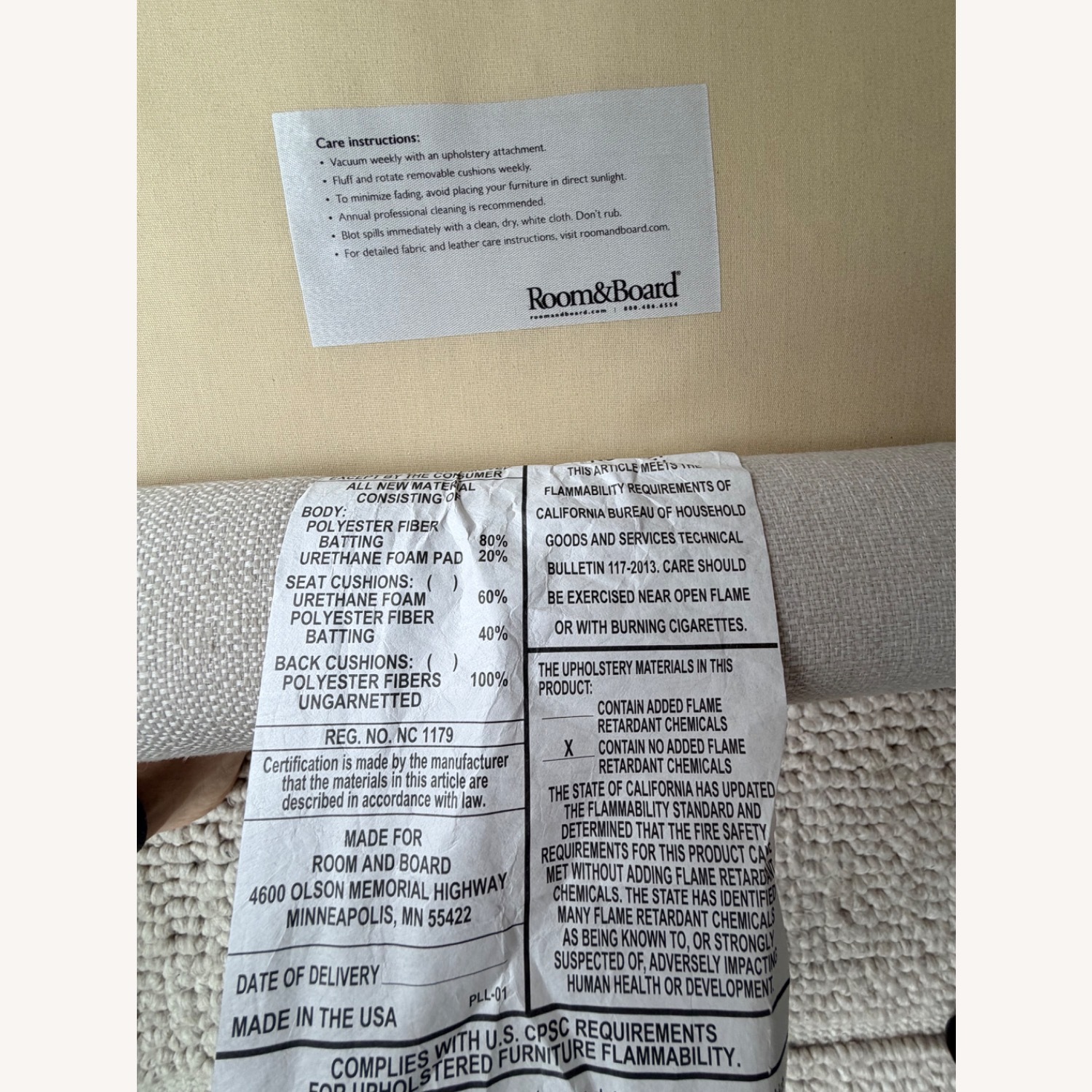 Room & Board Linger Natural Chaise Lounge - image-5