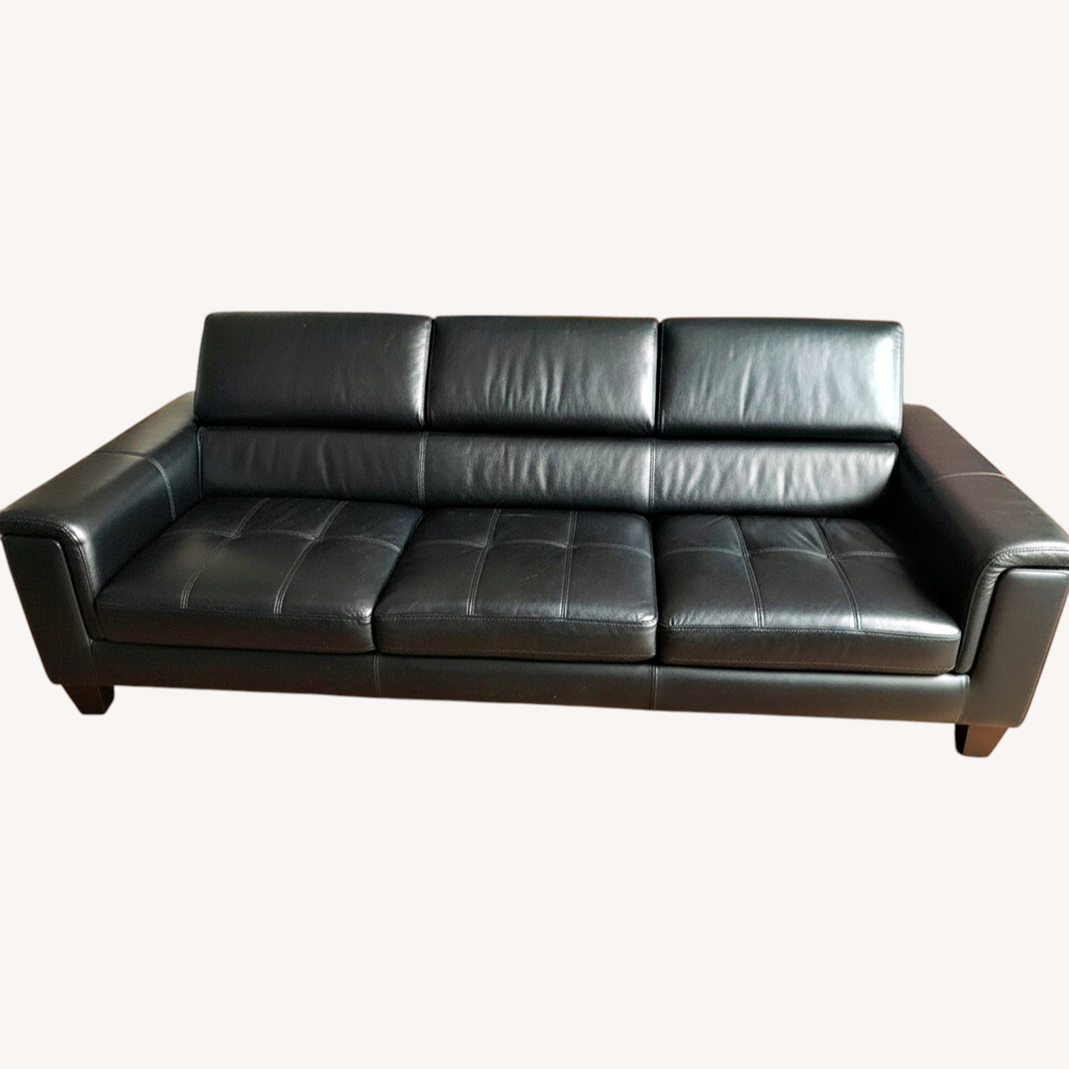 American Furniture Black Leather 2 Piece Sectional - image-5