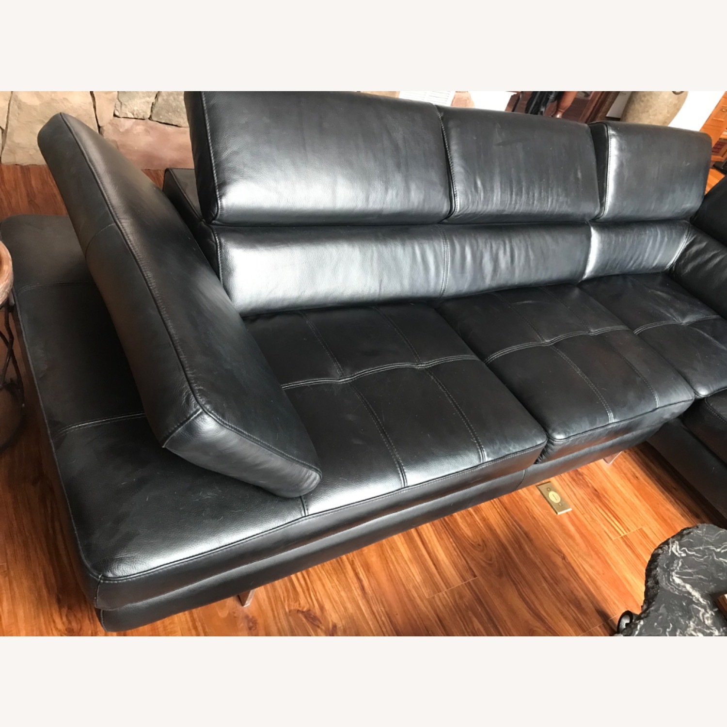 American Furniture Black Leather 2 Piece Sectional - image-4