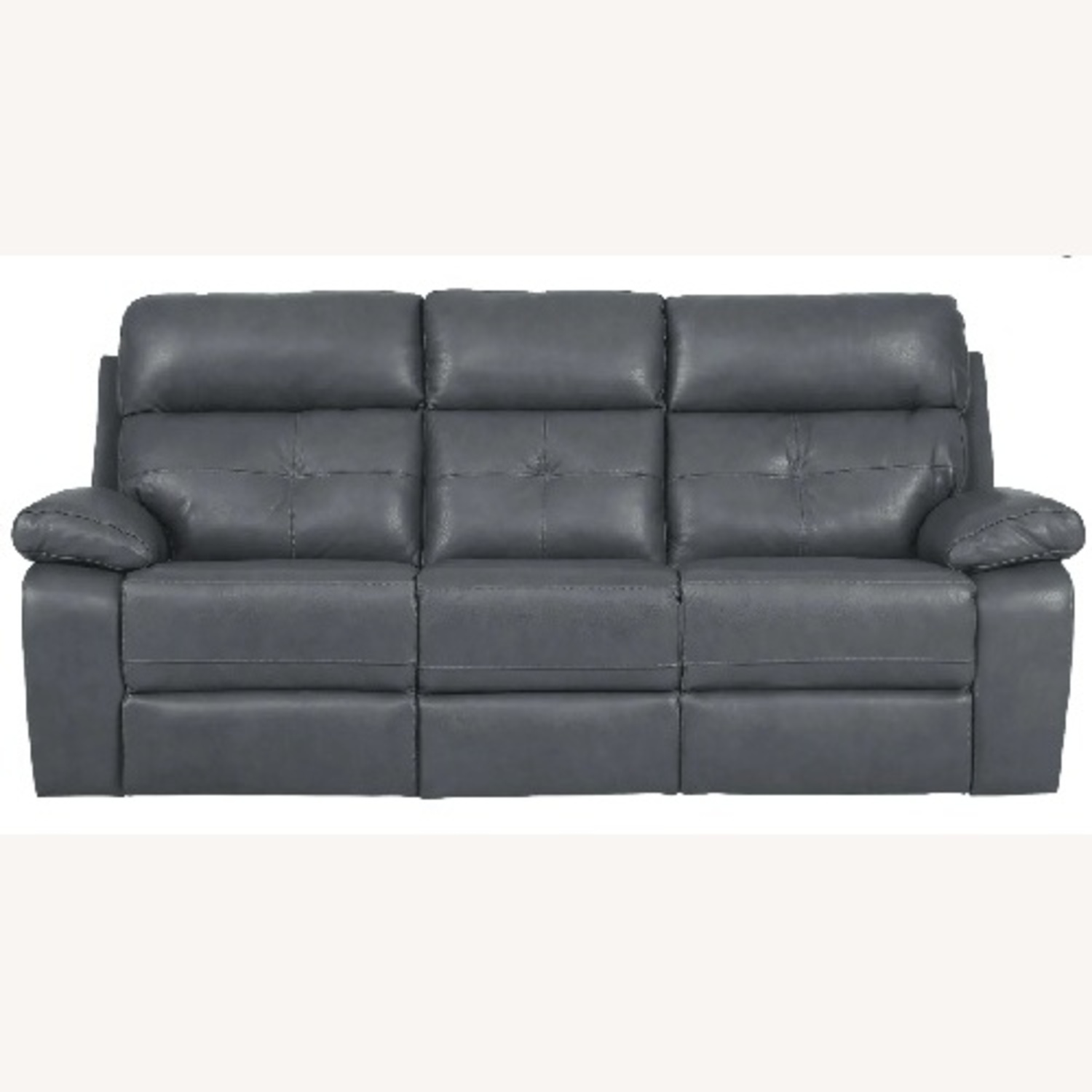 Rooms To Go  Cepano Blue Leather 3+ Seater Sofa - image-6